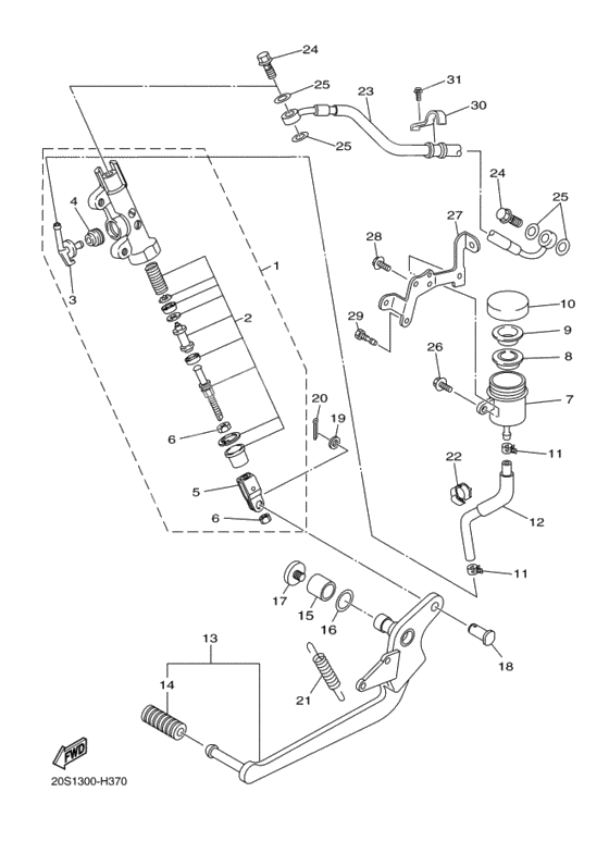 Rear master cylinder