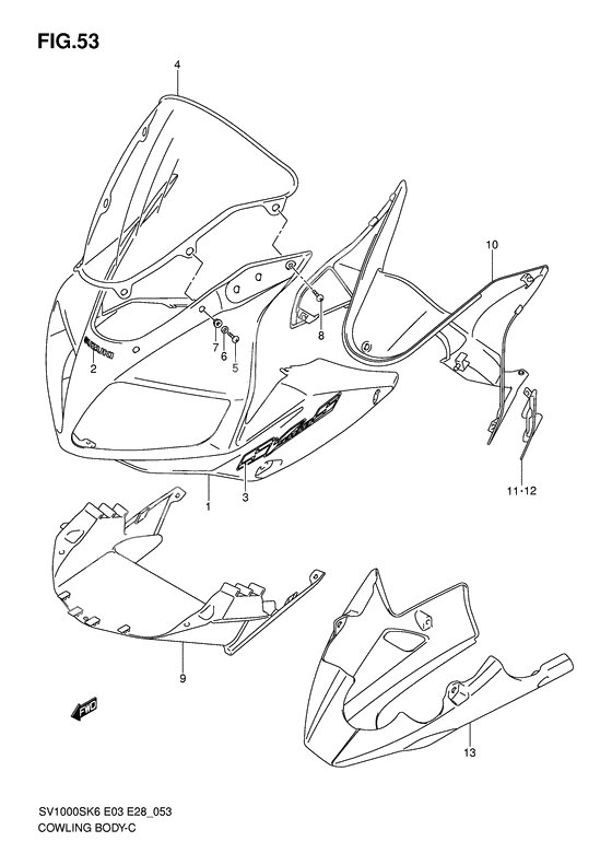Cowling body              

                  Sv1000sk6