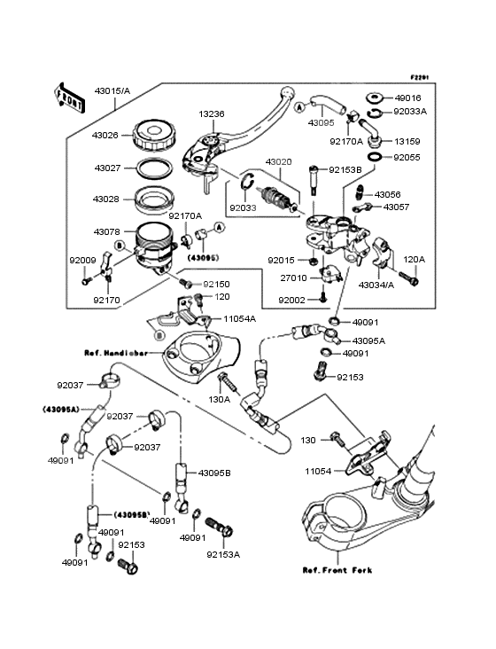 Front master cylinder