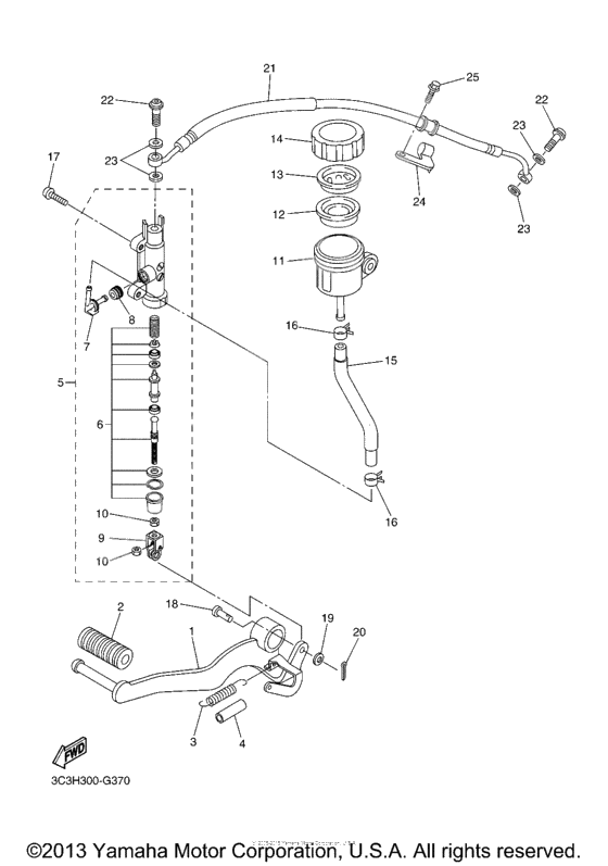 Rear master cylinder