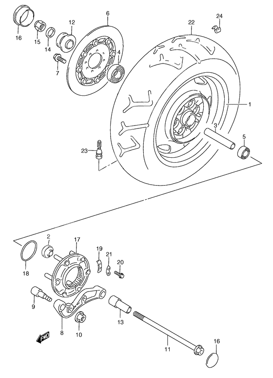 Rear wheel complete assy              

                  Model y/k1