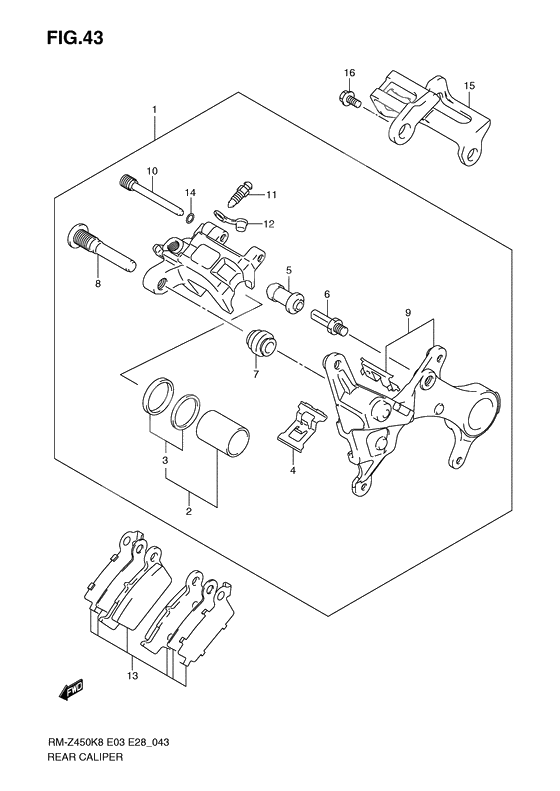 Rear caliper              

                  Rm-z450k8/k9/l0