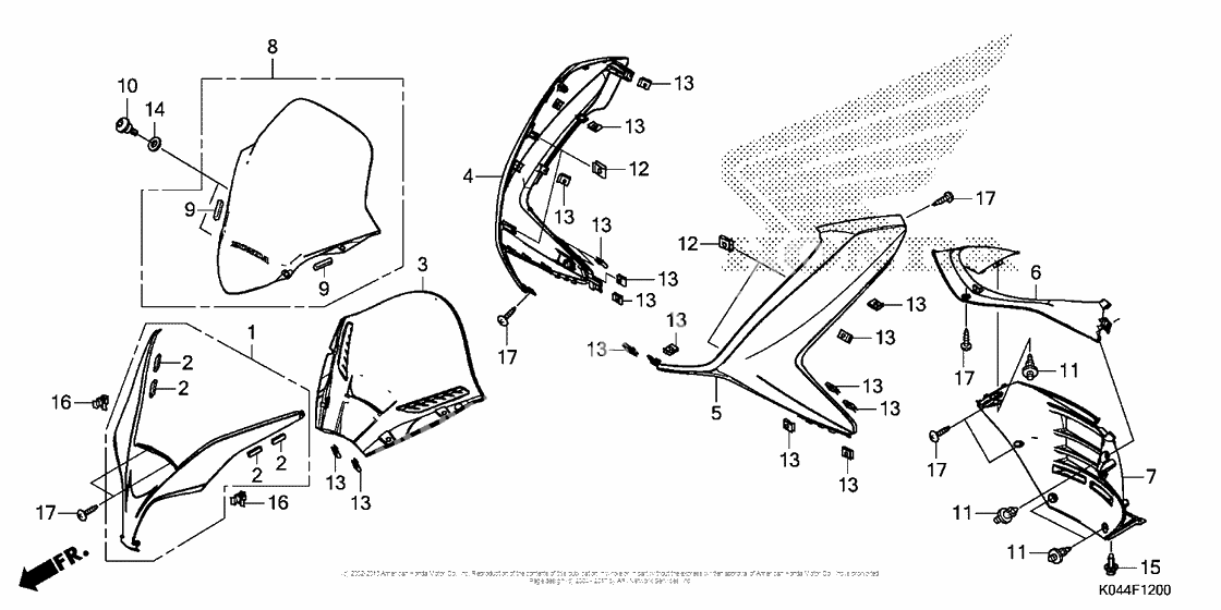 Front cover + meter visor