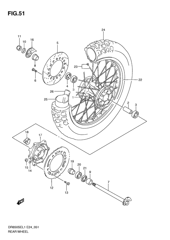 Rear wheel complete assy