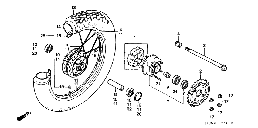 Rear wheel complete assy