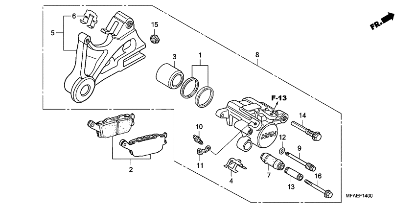 Rear brake caliper              

                  CBF1000