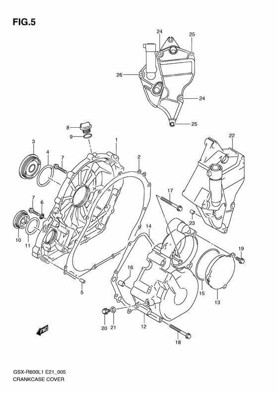 Crankcase cover ass`y (v