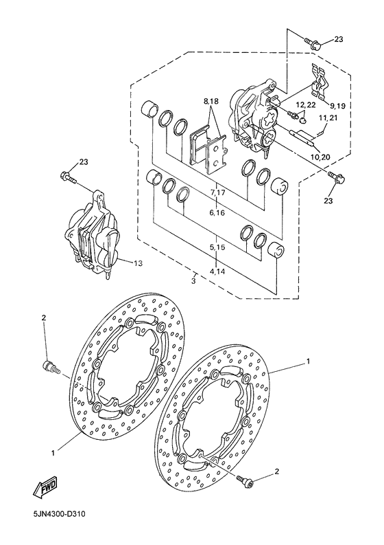 Front brake caliper