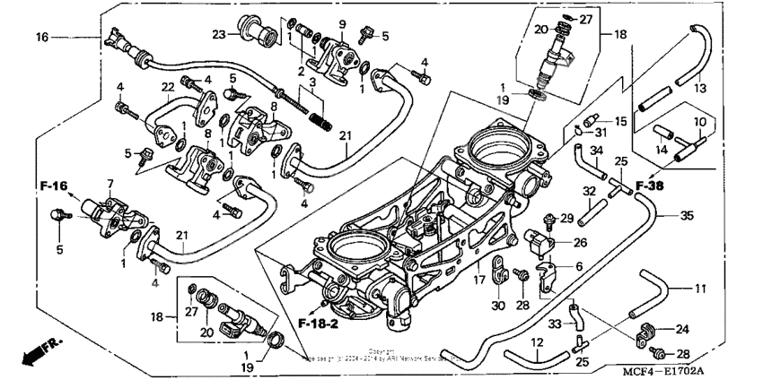 Throttle body (assy.) ('02-'05)