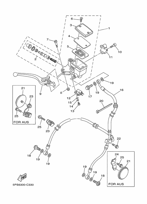 Front master cylinder