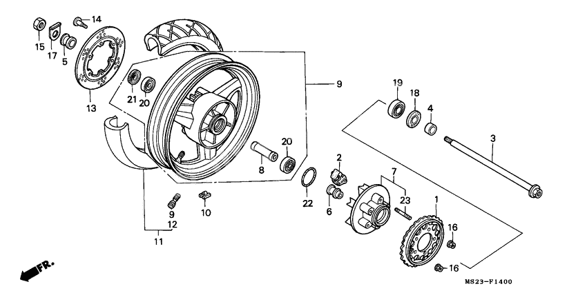Rear wheel complete assy