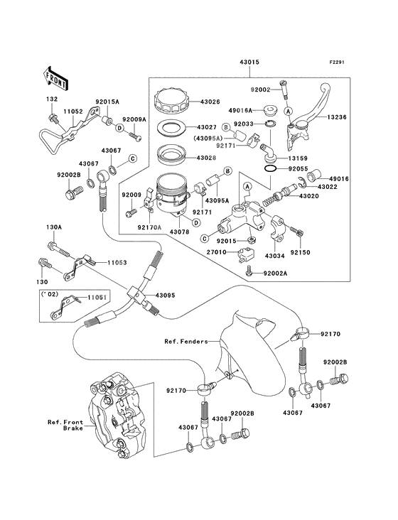 Front master cylinder