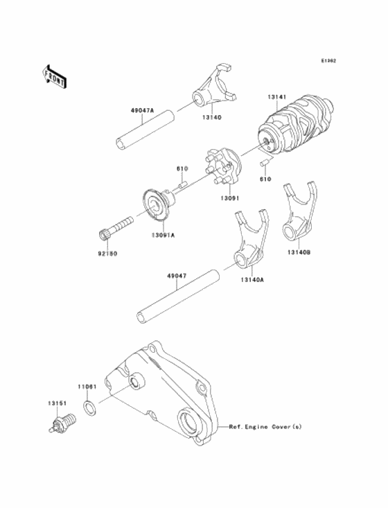 Gear change drum & forks