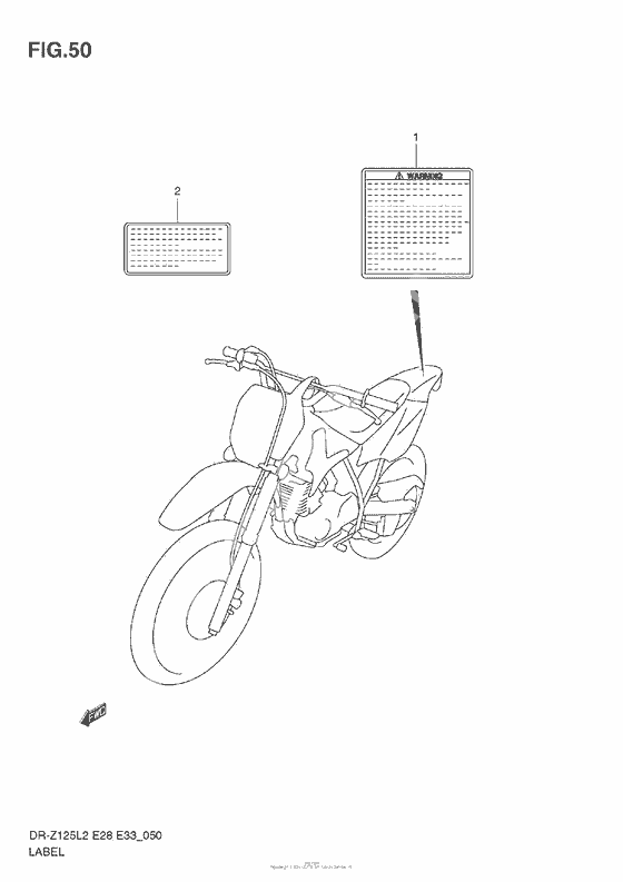 Информационные наклейки (Dr-Z125 E33)