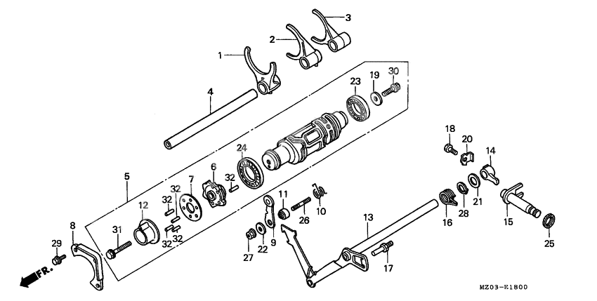 Shift drum/shift fork