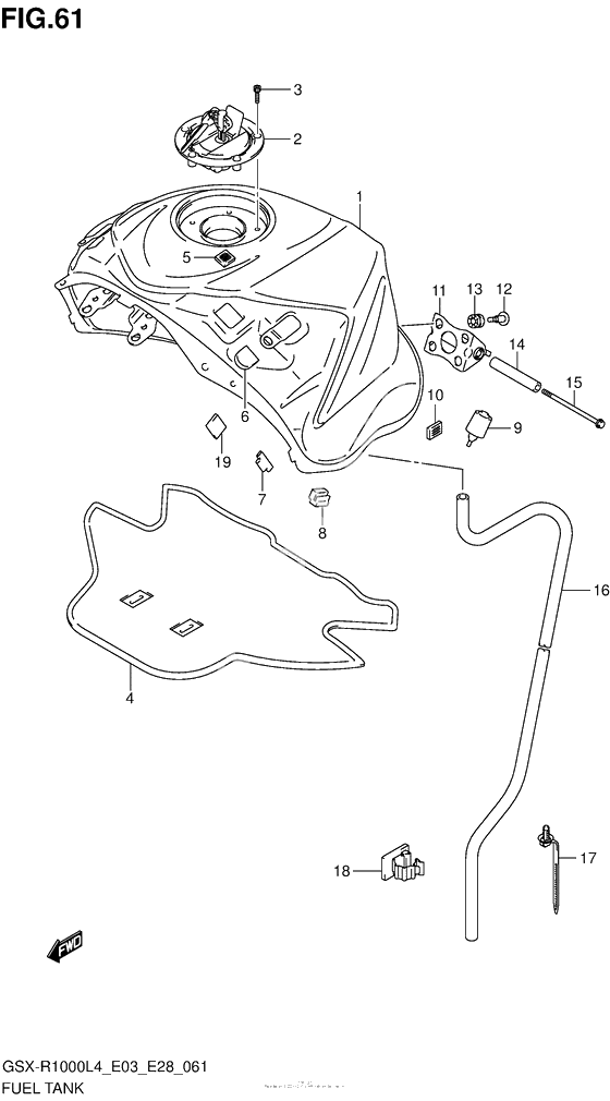 Топливный бак (Gsx-R1000L4 E33)