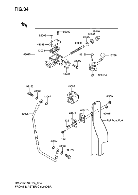 Front master cylinder