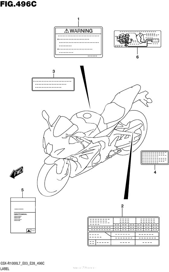 Информационные наклейки (Gsx-R1000L7 E33)