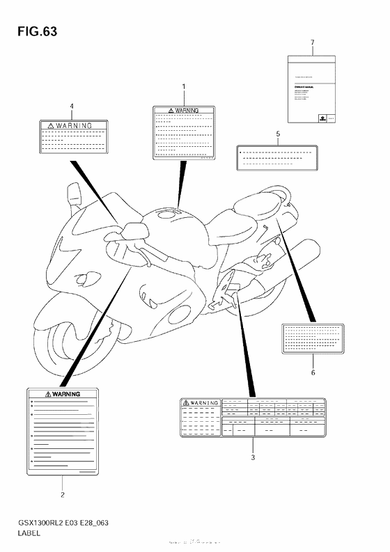 Информационные наклейки (Gsx1300R L2 E03)