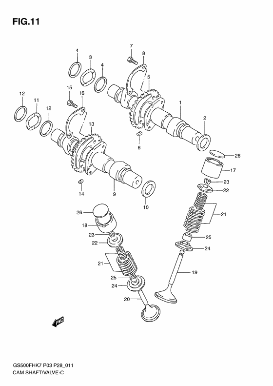 Camshaft - valve