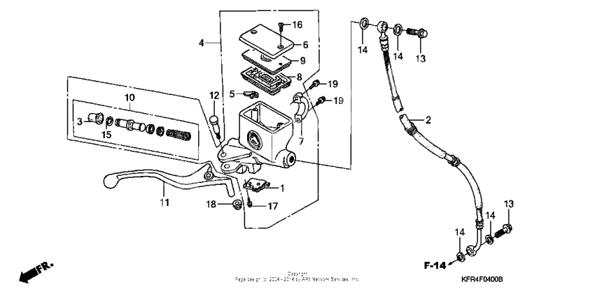 Front brake master cylinder