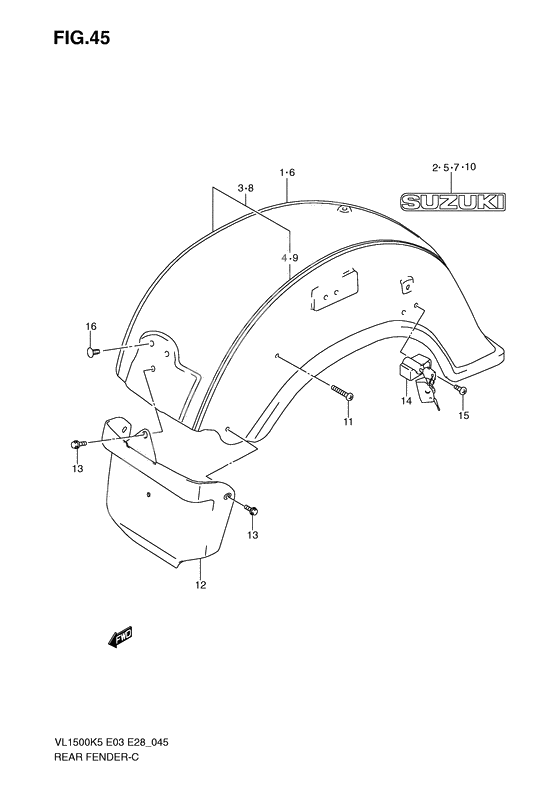 Rear fender              

                  Model k5/k6