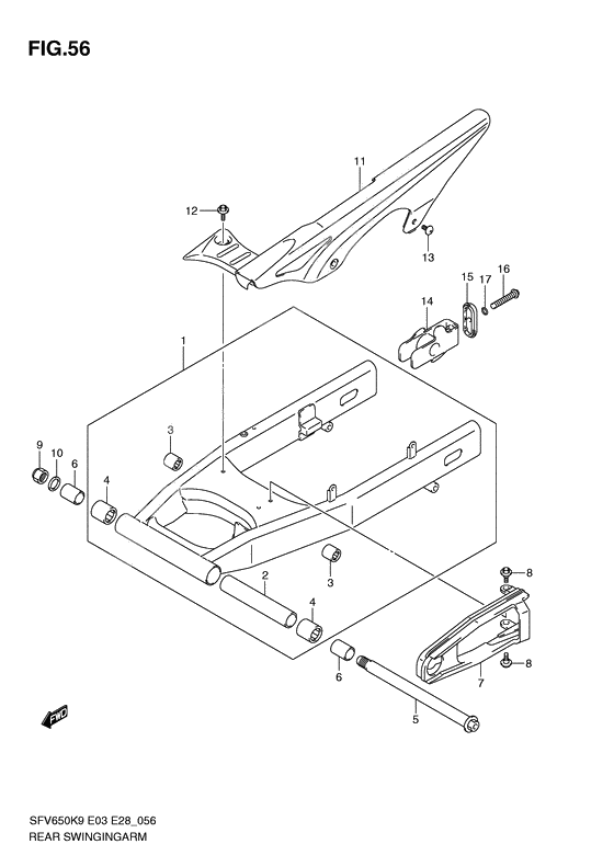 Rear swingingarm