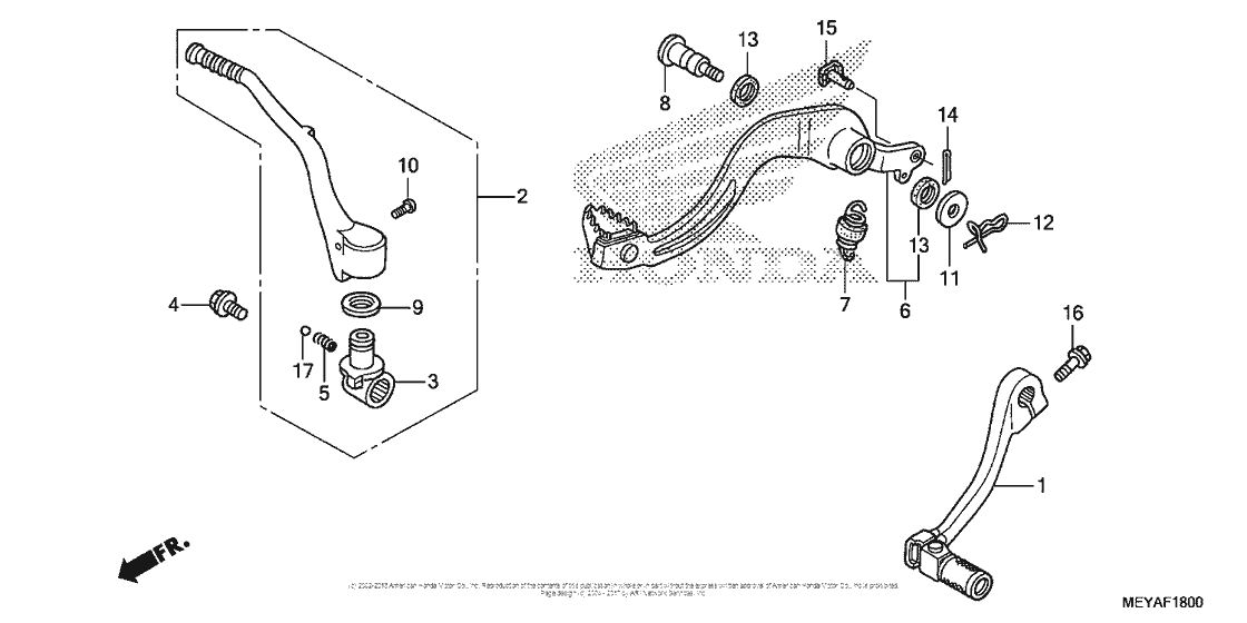 Pedal + kick starter arm