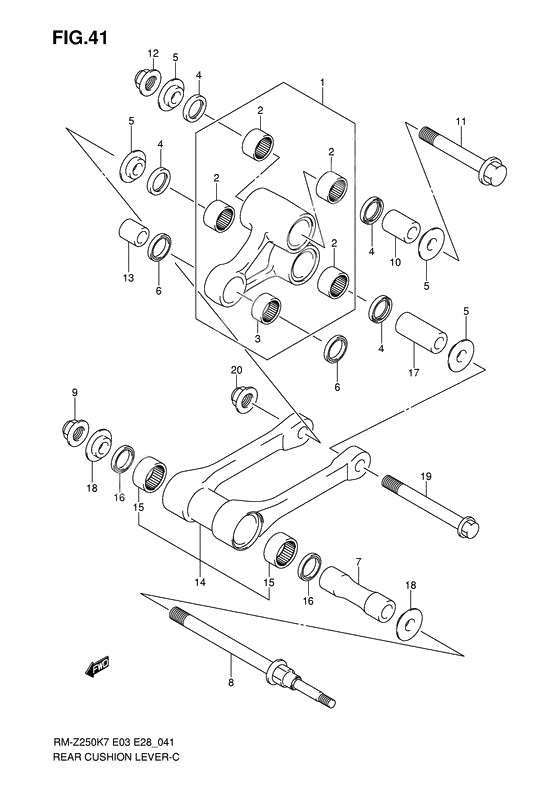 Rear cushion lever