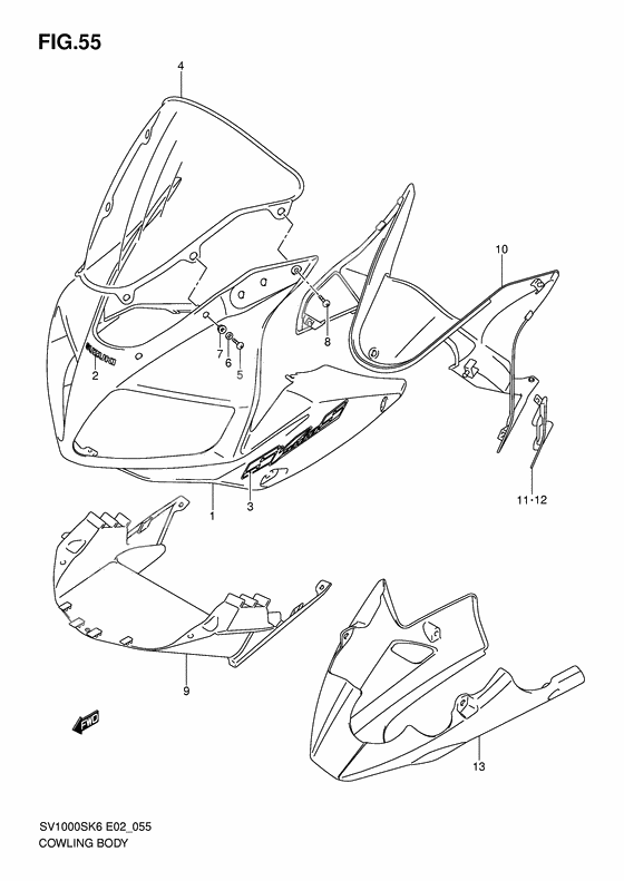 Cowling body              

                  Sv1000s/s1/s2 k6