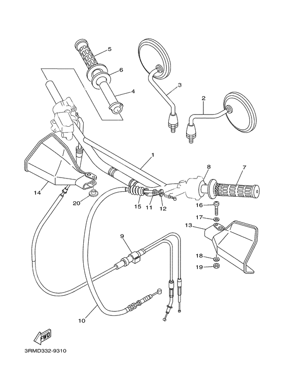 Steering handle. cable