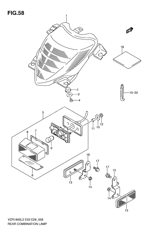 Rear combination lamp              

                  Vzr1800zl2 e28