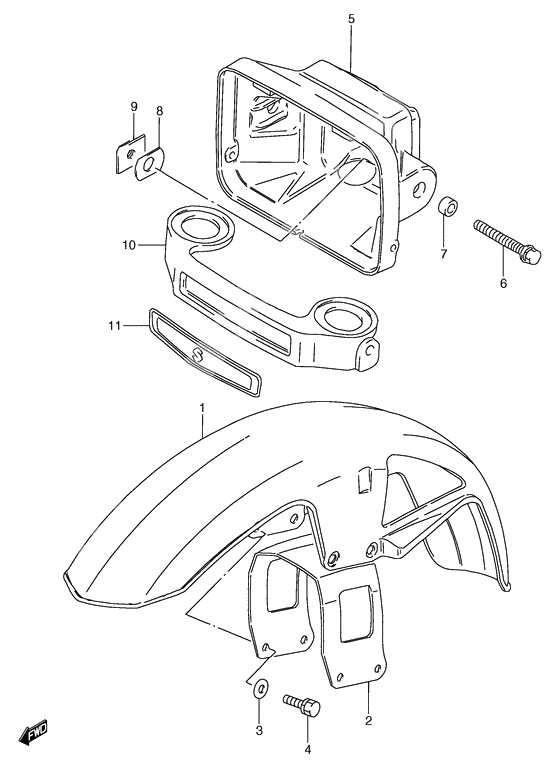 Front fender - headlamp housing