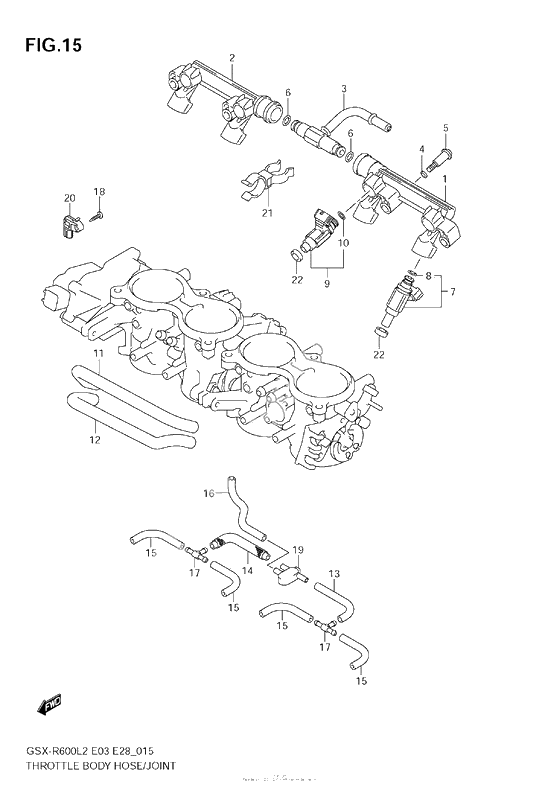 Throttle Body Hose/joint (Gsx-R600L2 E28)