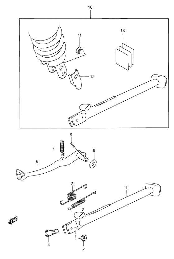 Stand - rear brake