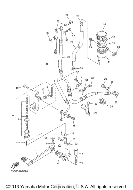 Rear master cylinder