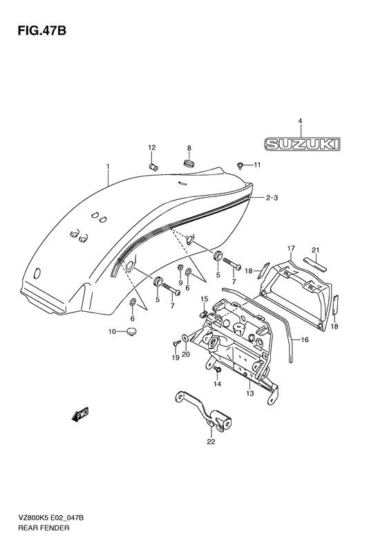 Rear fender              

                  Vz800zk8/zk9