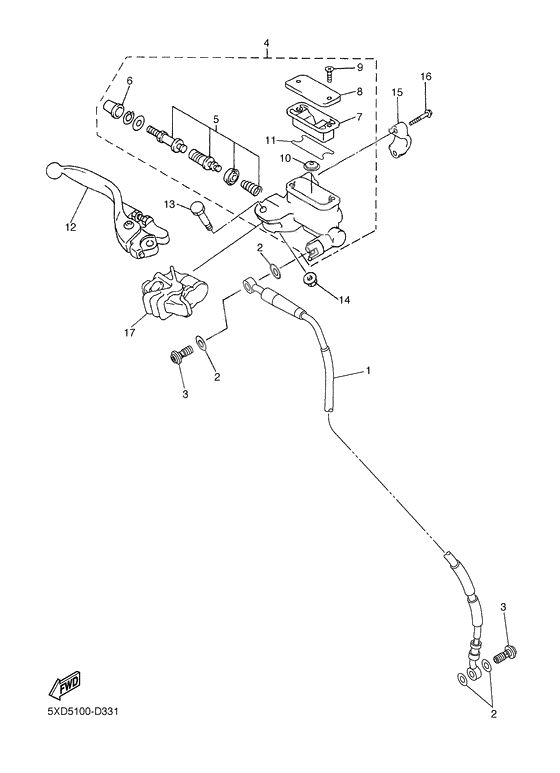 Front master cylinder