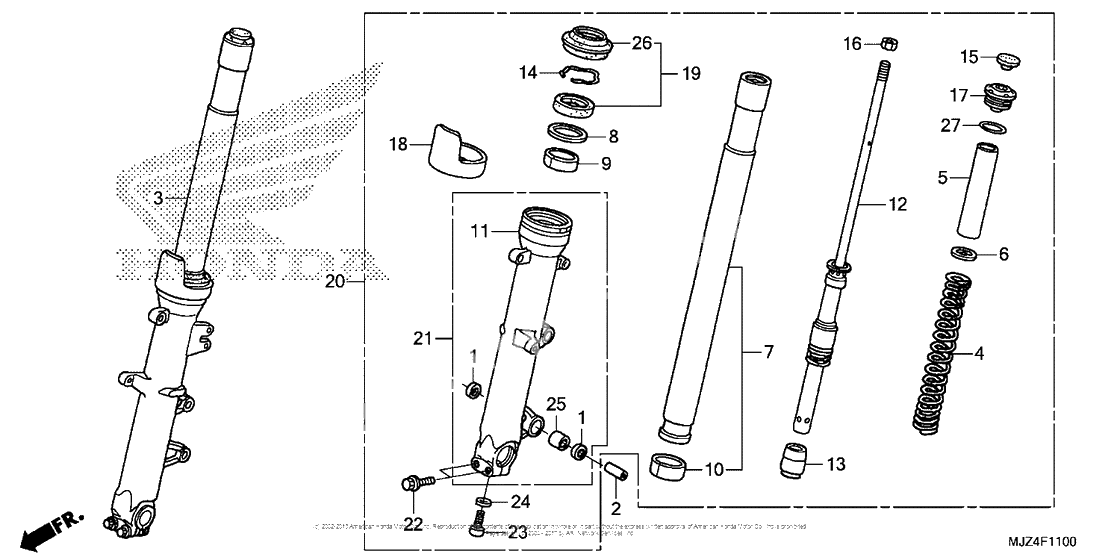 Вилка передней оси