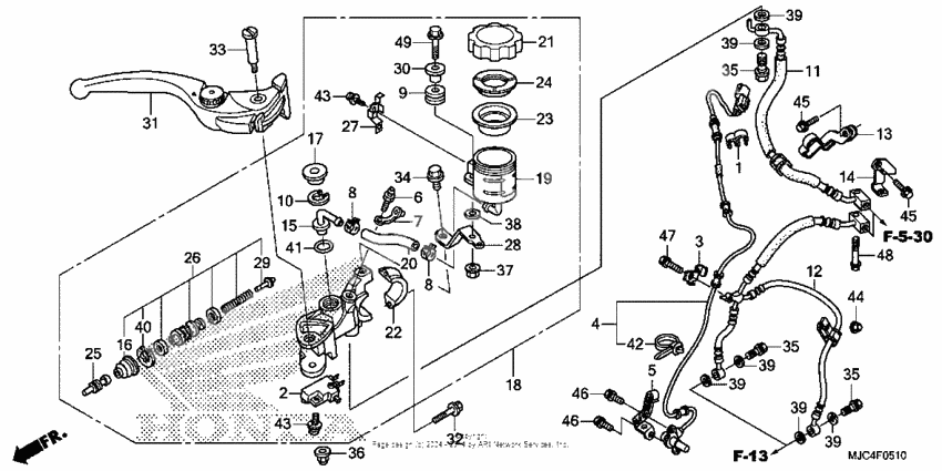 Front brake master cylinder (cbr600ra)