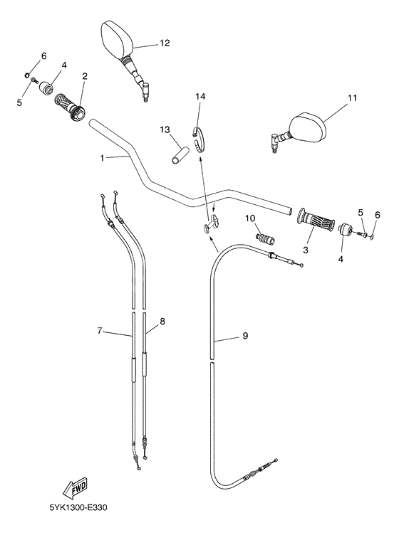 Steering handle & cable
