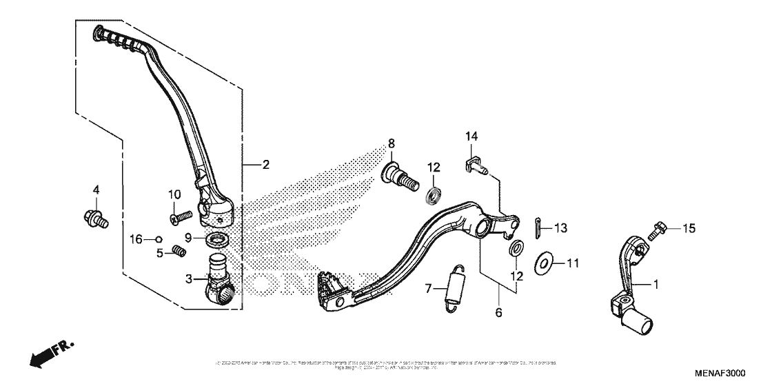 Pedal + kick starter arm