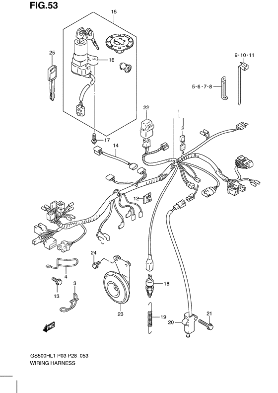 Wiring harness              

                  Gs500h p28