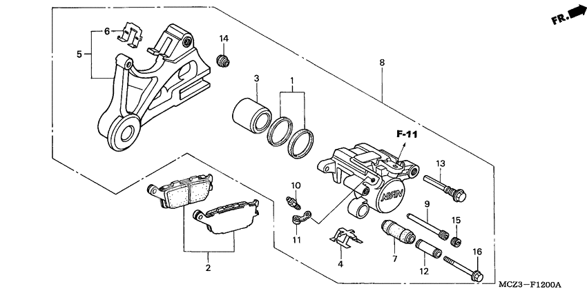 Rear brake caliper