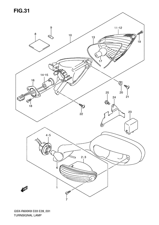 Turnsignal front & rear lamp